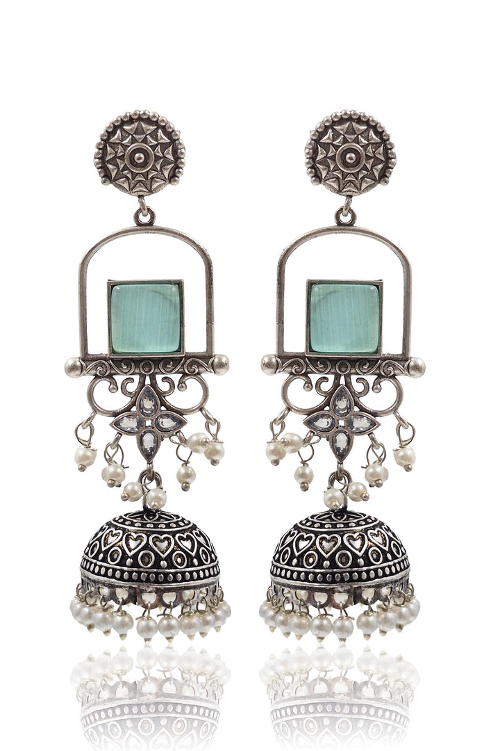 Aanvi Jhumka Stone Earrings