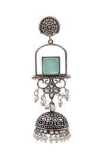 Load image into Gallery viewer, Aanvi Jhumka Stone Earrings