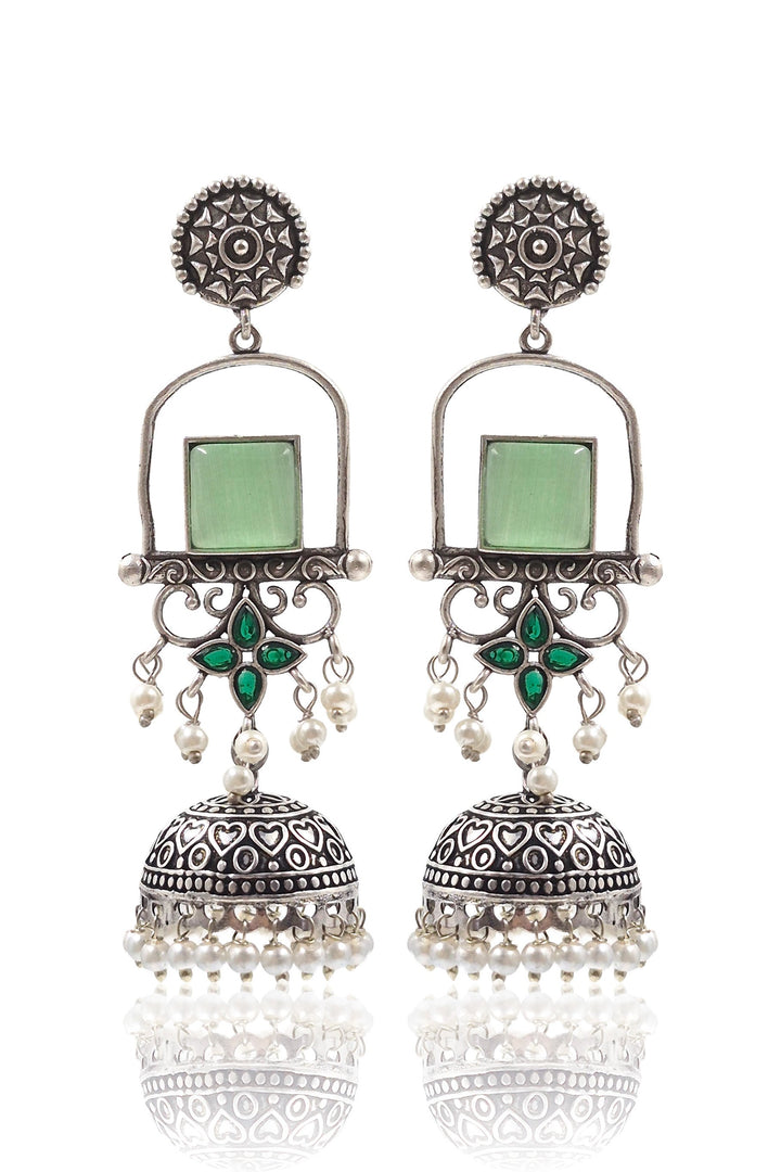 Aanvi Jhumka Stone Earrings