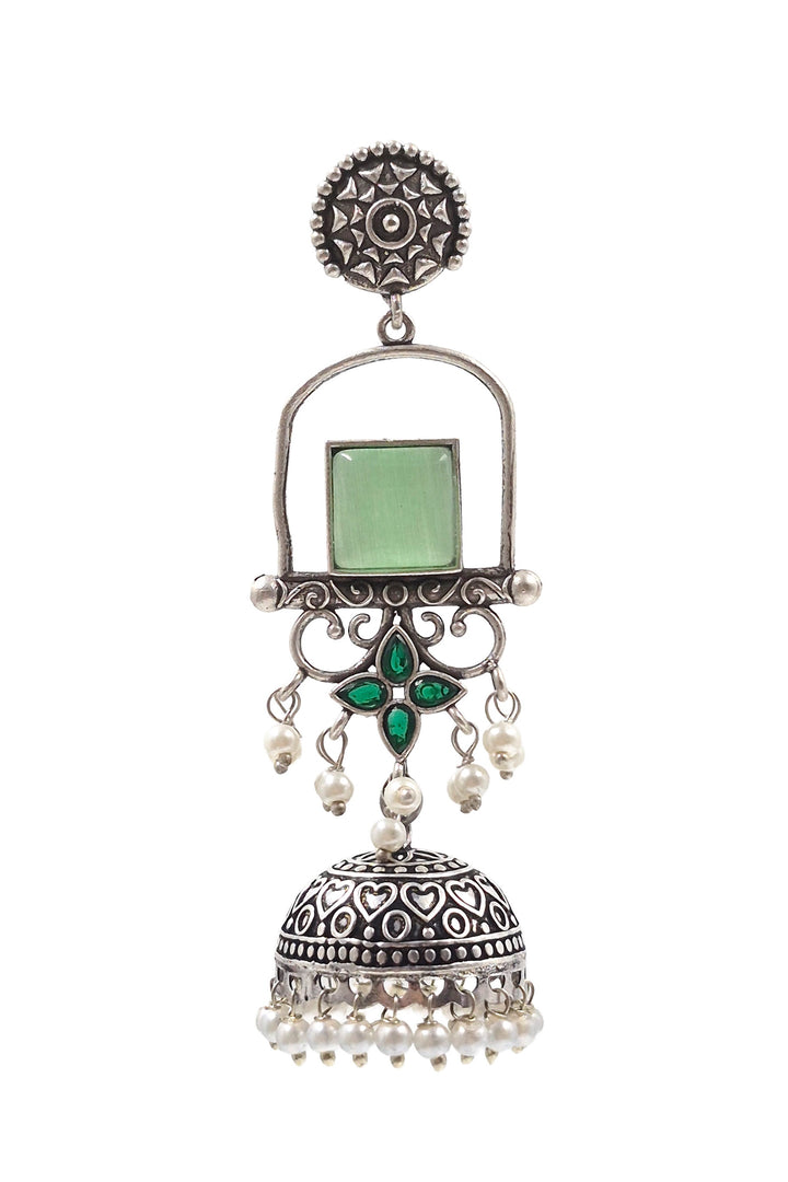 Aanvi Jhumka Stone Earrings
