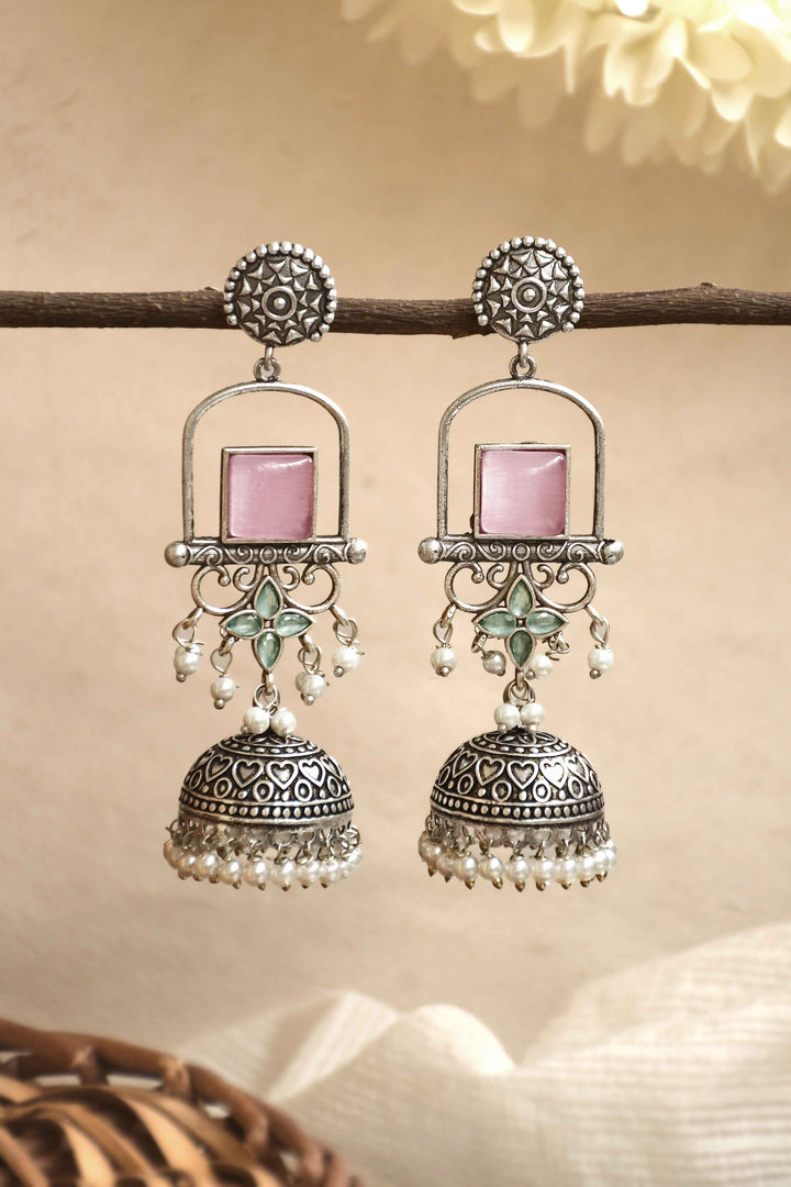 Aanvi Jhumka Stone Earrings