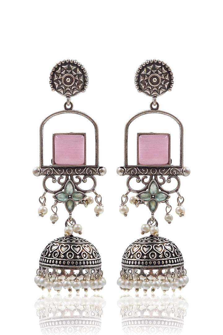 Aanvi Jhumka Stone Earrings