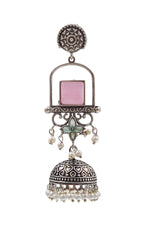 Load image into Gallery viewer, Aanvi Jhumka Stone Earrings
