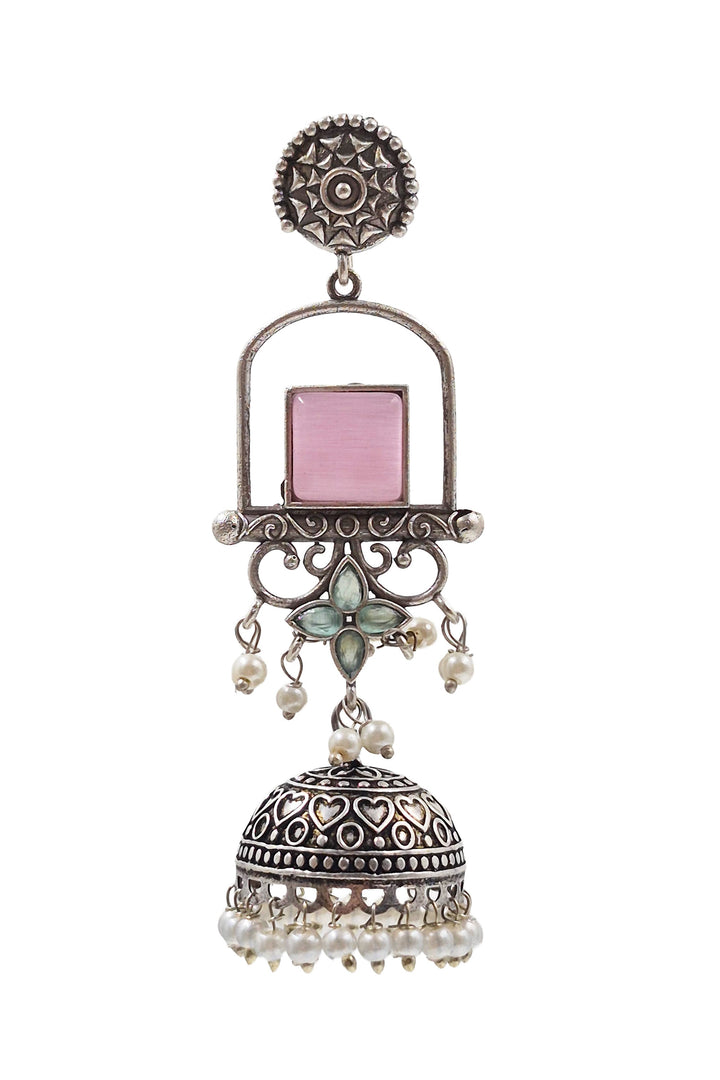 Aanvi Jhumka Stone Earrings