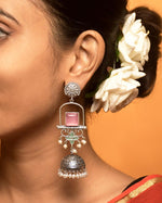 Load image into Gallery viewer, Aanvi Jhumka Stone Earrings