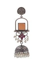 Load image into Gallery viewer, Aanvi Jhumka Stone Earrings