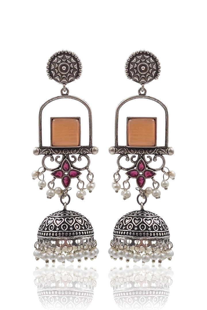 Aanvi Jhumka Stone Earrings
