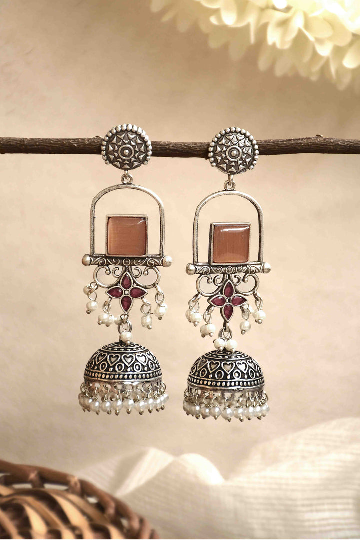 Aanvi Jhumka Stone Earrings