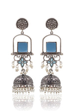 Load image into Gallery viewer, Aanvi Jhumka Stone Earrings