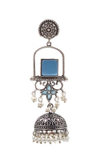 Load image into Gallery viewer, Aanvi Jhumka Stone Earrings
