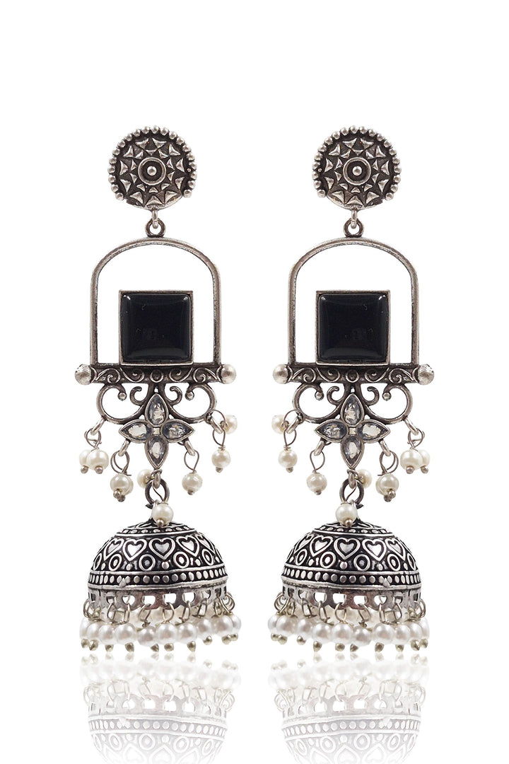 Aanvi Jhumka Stone Earrings