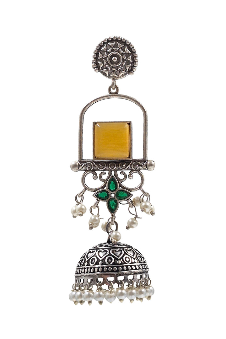 Aanvi Jhumka Stone Earrings