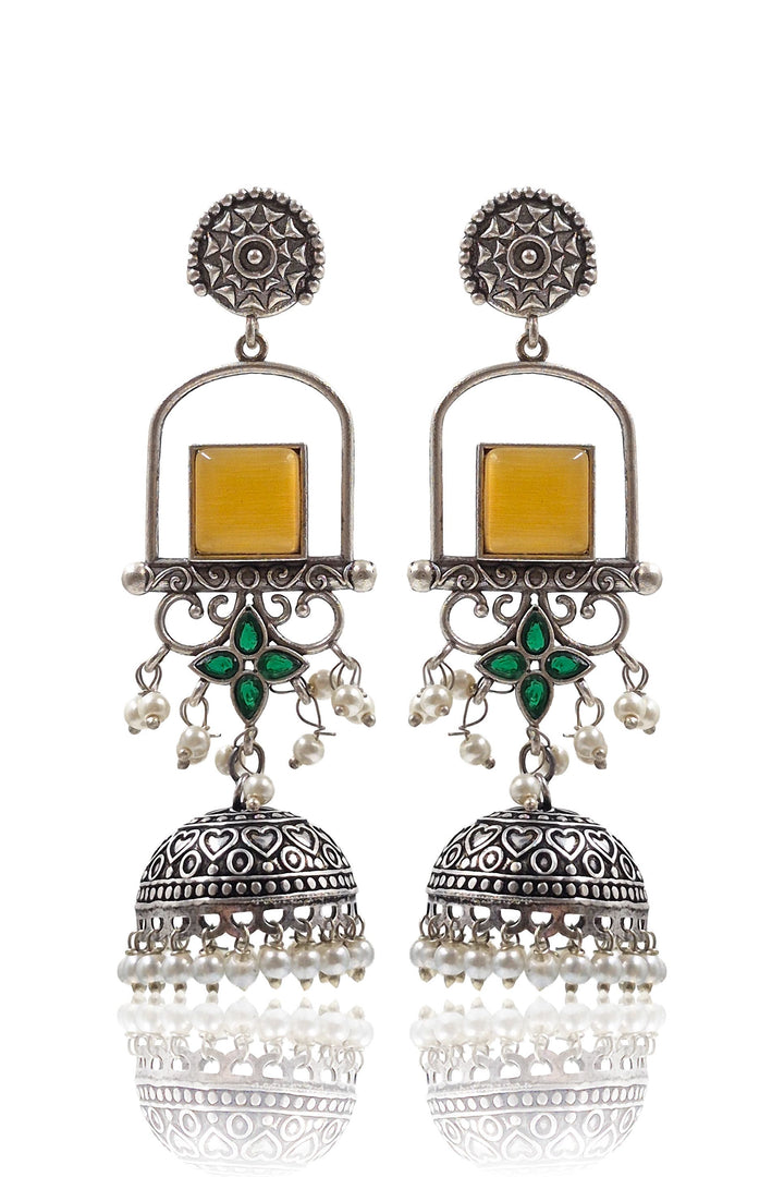Aanvi Jhumka Stone Earrings