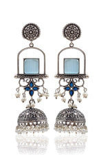 Load image into Gallery viewer, Aanvi Jhumka Stone Earrings