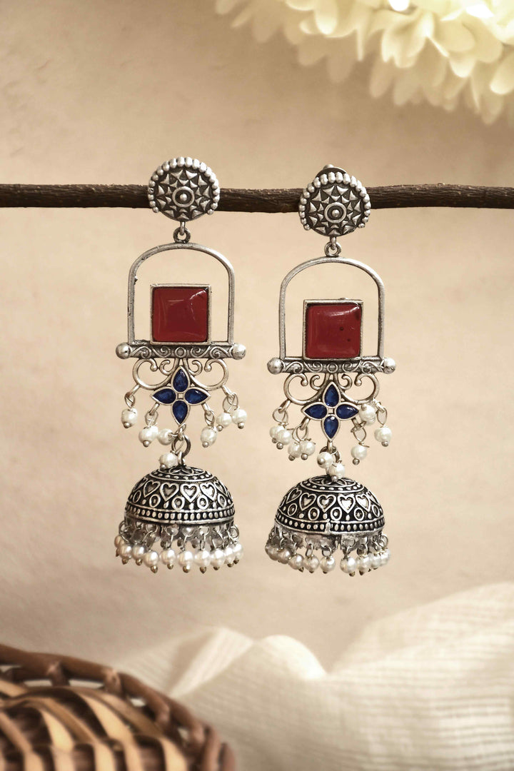 Aanvi Jhumka Stone Earrings