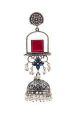 Load image into Gallery viewer, Aanvi Jhumka Stone Earrings