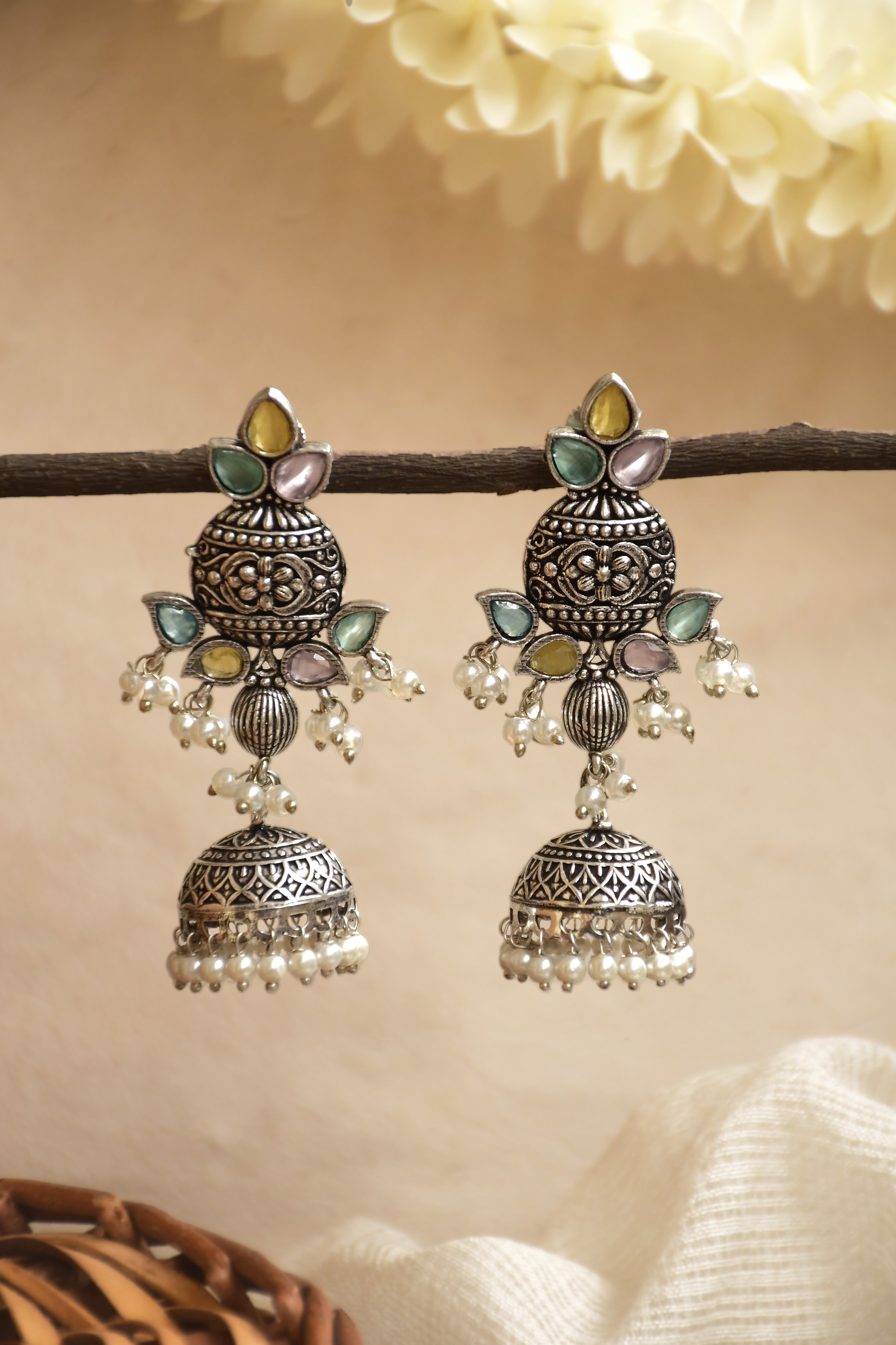 PRIYA OXIDISED JHUMKA EARRINGS