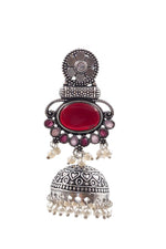 Load image into Gallery viewer, Dia Jhumka Stone Earrings