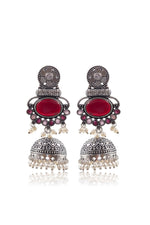 Load image into Gallery viewer, Dia Jhumka Stone Earrings
