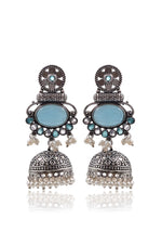Load image into Gallery viewer, Dia Jhumka Stone Earrings