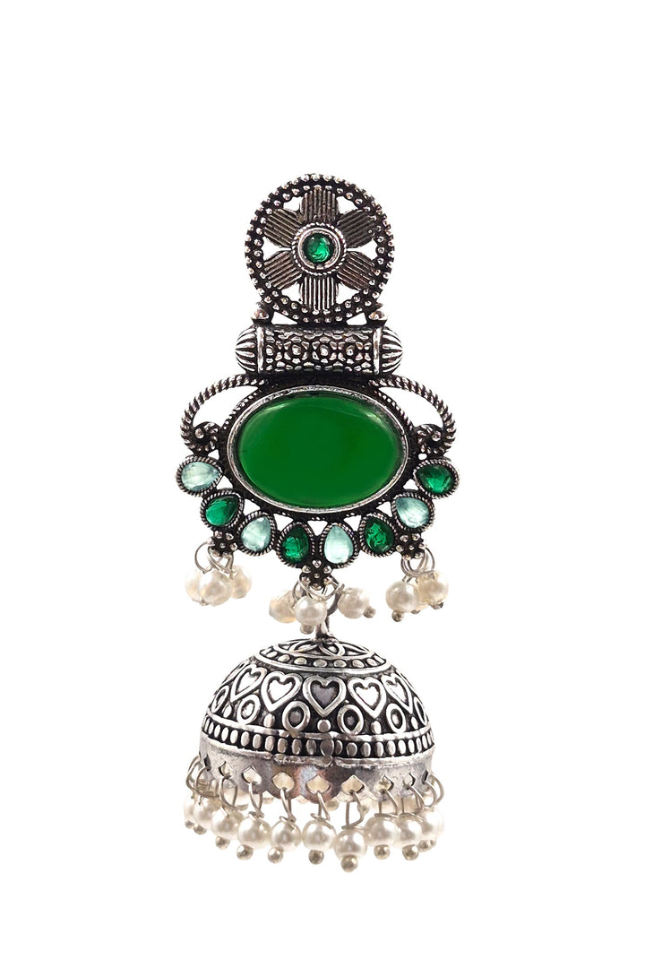 Dia Jhumka Stone Earrings