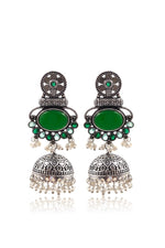 Load image into Gallery viewer, Dia Jhumka Stone Earrings