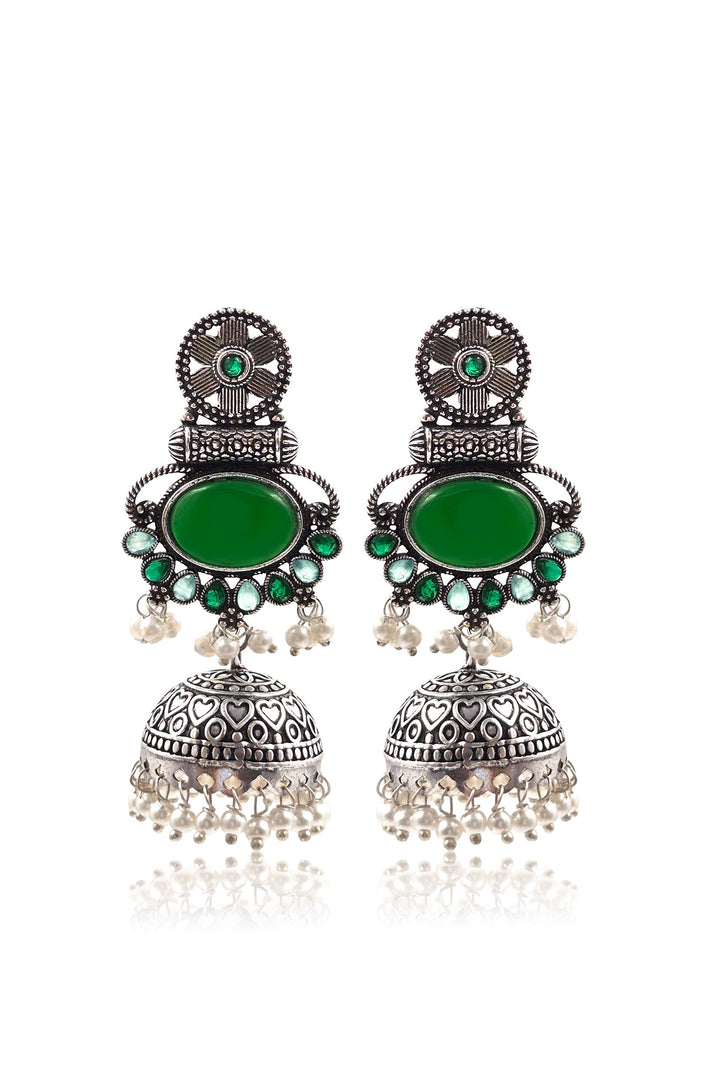 Dia Jhumka Stone Earrings