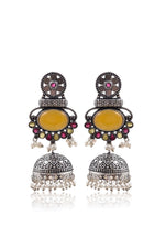 Load image into Gallery viewer, Dia Jhumka Stone Earrings