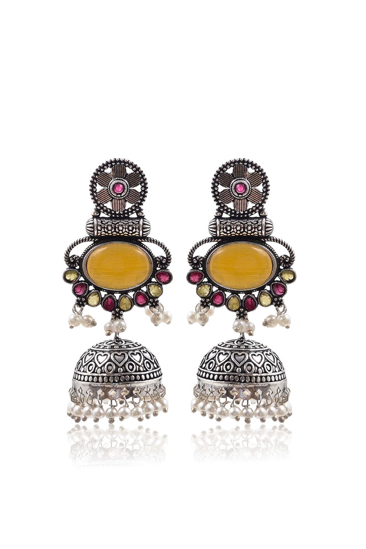 Dia Jhumka Stone Earrings