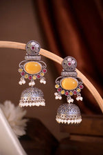 Load image into Gallery viewer, Dia Jhumka Stone Earrings