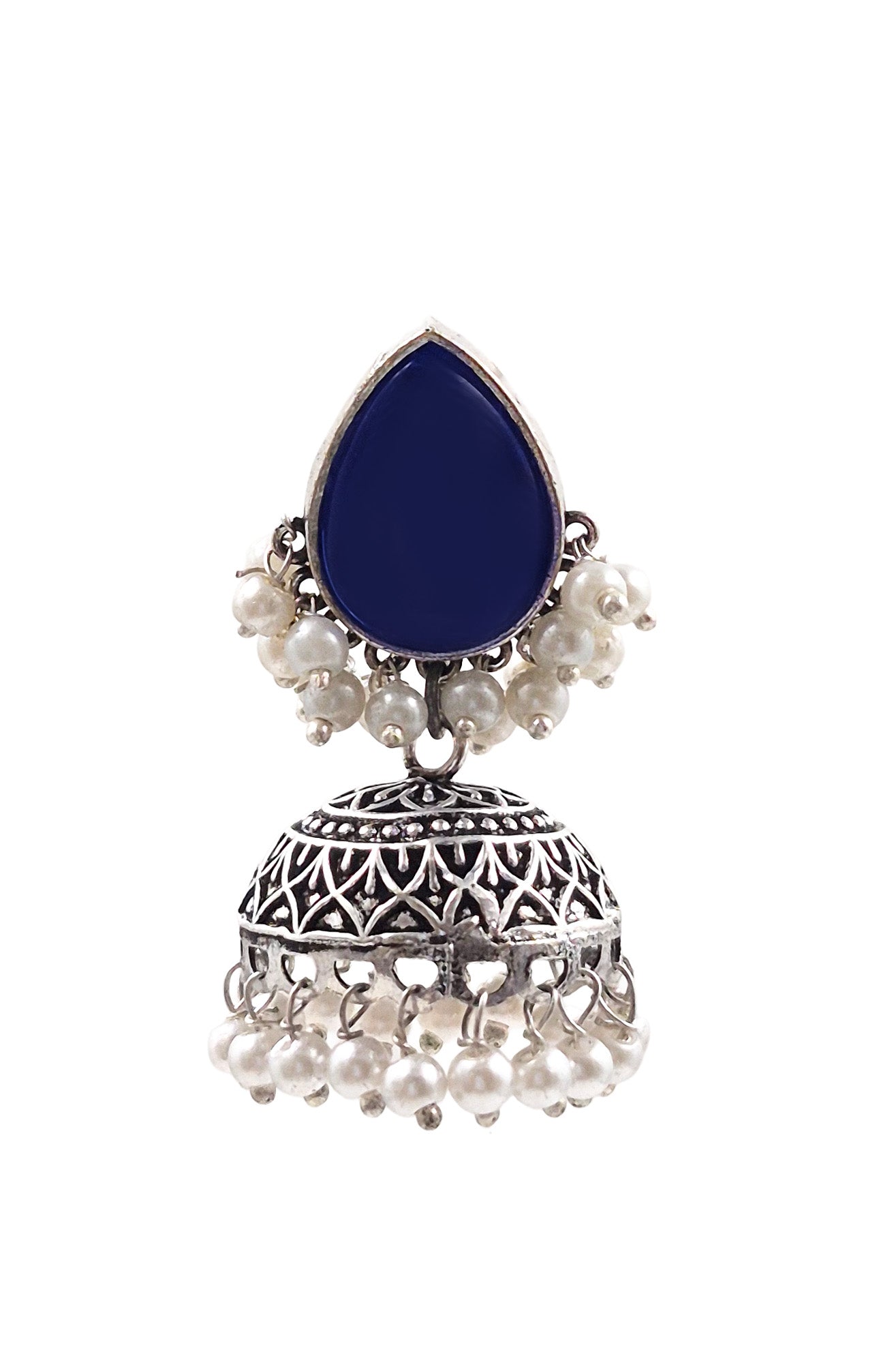 MOON OXIDISED JHUMKA EARRINGS