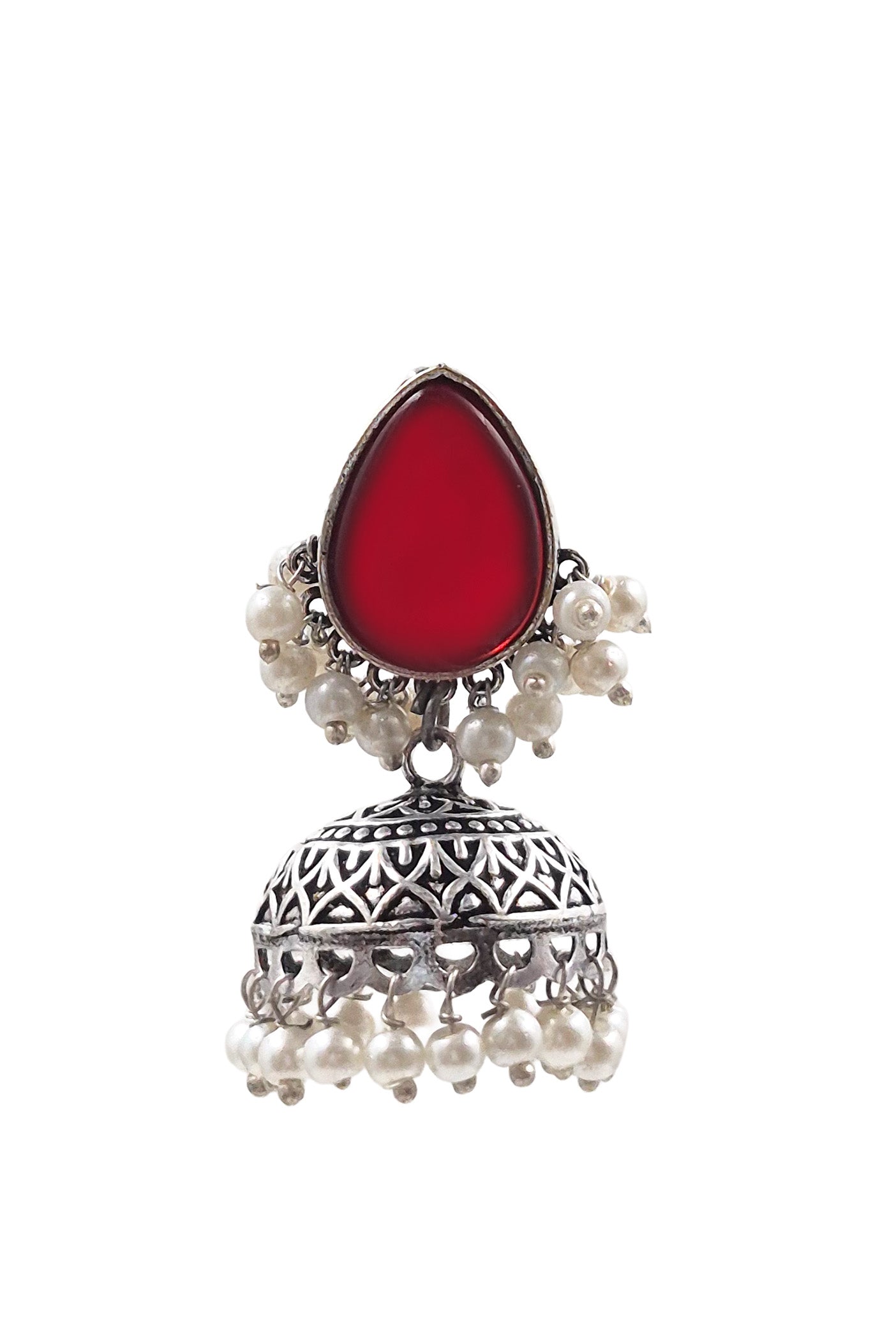 MOON OXIDISED JHUMKA EARRINGS