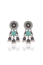 Load image into Gallery viewer, Shiya Jhumka Stone Earrings
