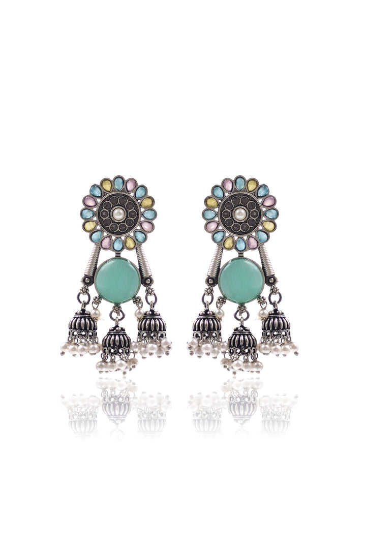 Shiya Jhumka Stone Earrings