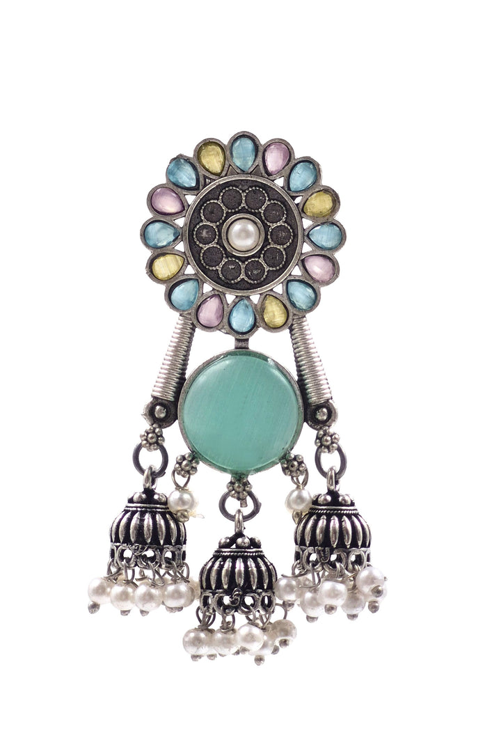 Shiya Jhumka Stone Earrings