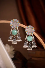 Load image into Gallery viewer, Shiya Jhumka Stone Earrings