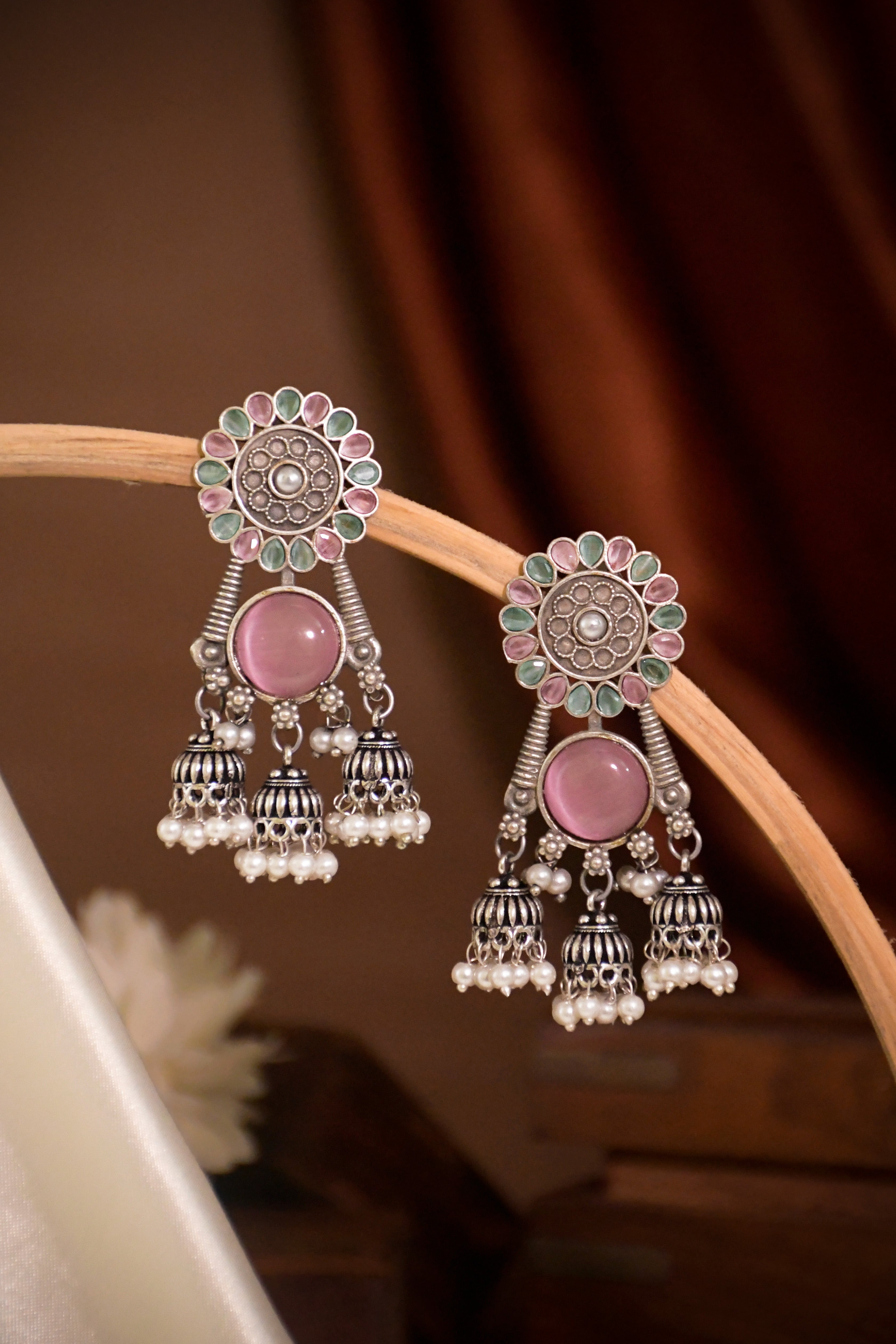 SHIYA OXIDISED JHUMKA EARRINGS