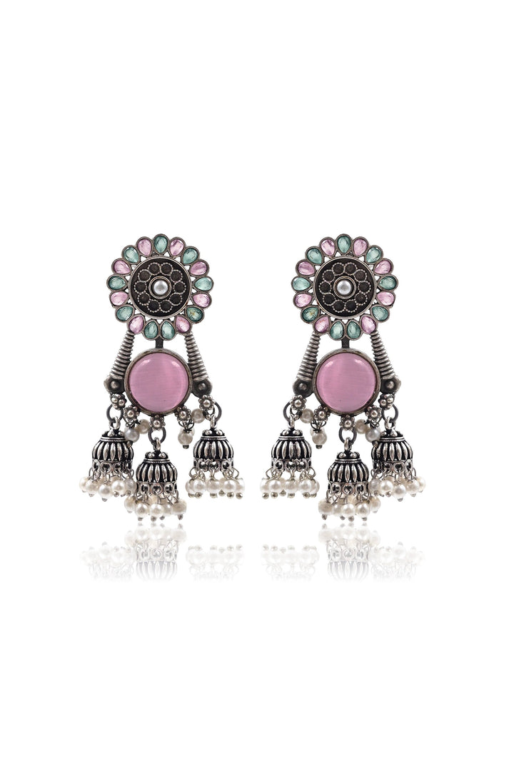 Shiya Jhumka Stone Earrings