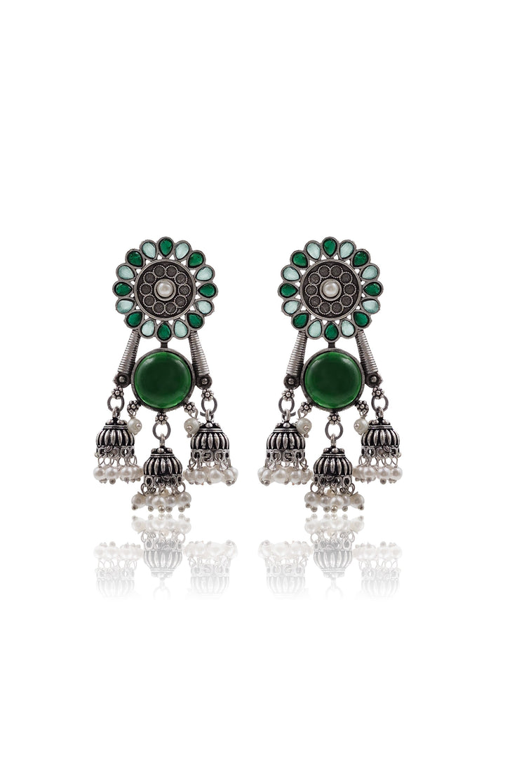 Shiya Jhumka Stone Earrings