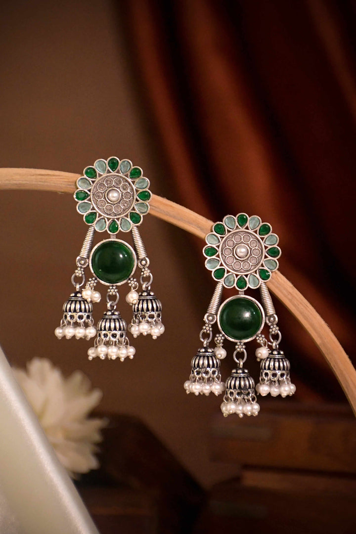 Shiya Jhumka Stone Earrings