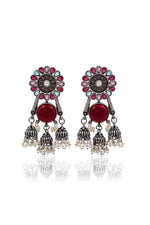 Load image into Gallery viewer, Shiya Jhumka Stone Earrings