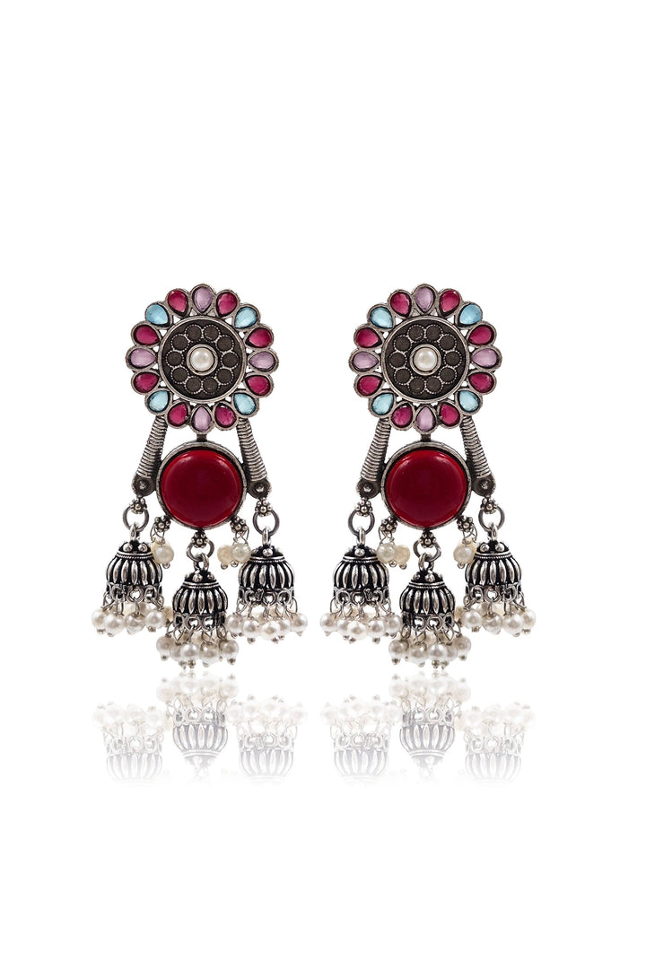 Shiya Jhumka Stone Earrings