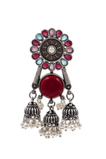 Load image into Gallery viewer, Shiya Jhumka Stone Earrings