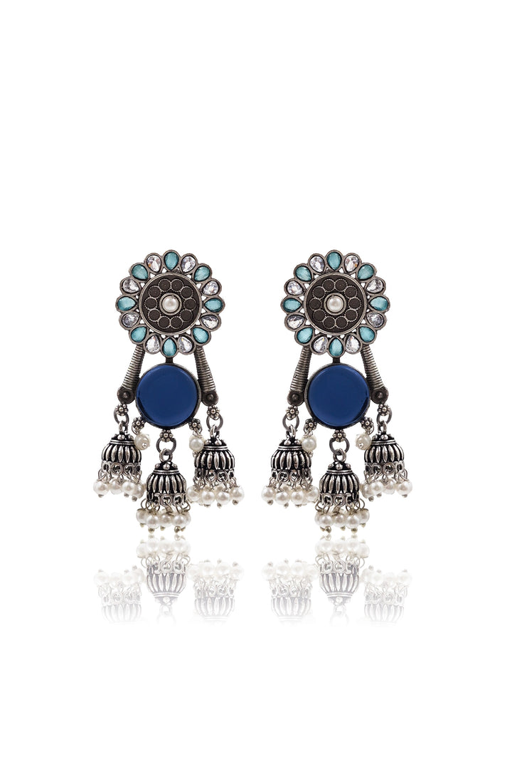 Shiya Jhumka Stone Earrings