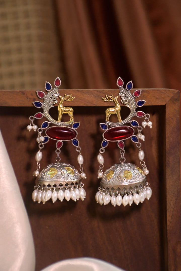 Sharon Jhumka Stone Earrings