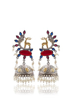 Load image into Gallery viewer, Sharon Jhumka Stone Earrings