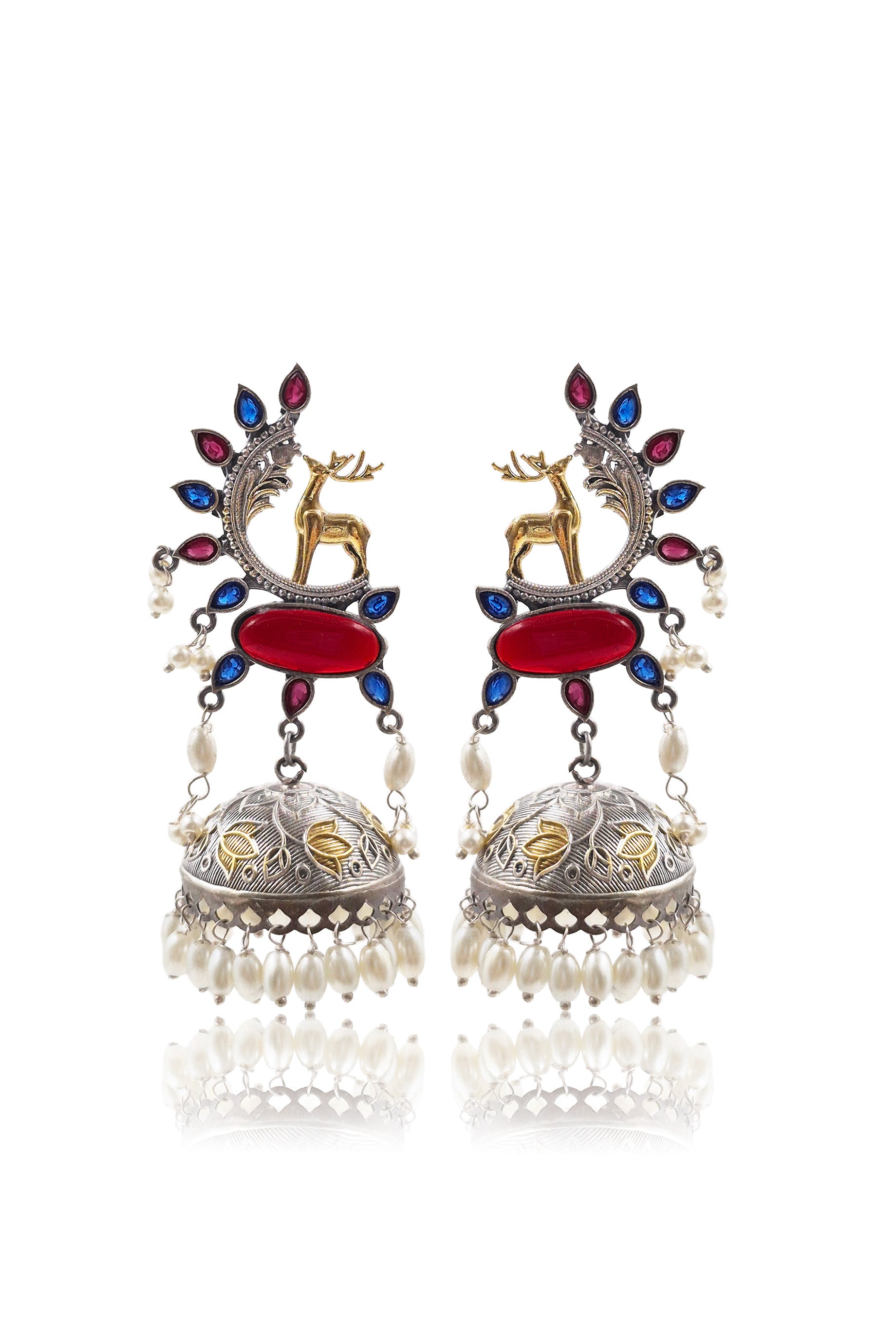 SHARON OXIDISED HANDMADE  JHUMKA EARRINGS