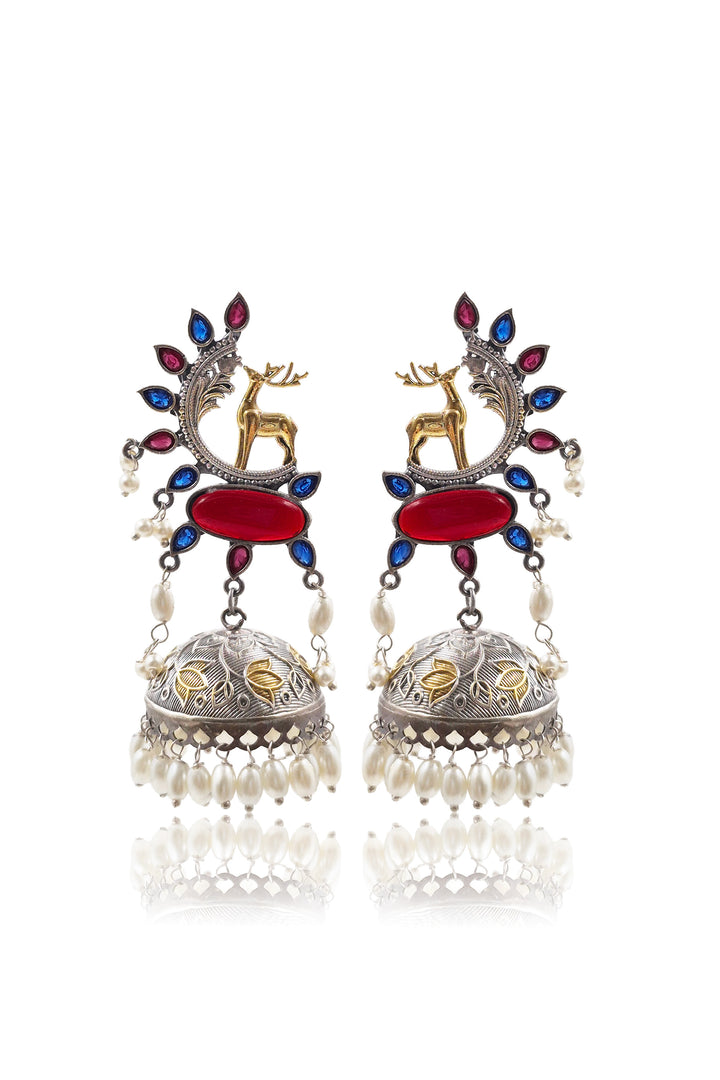 Sharon Jhumka Stone Earrings