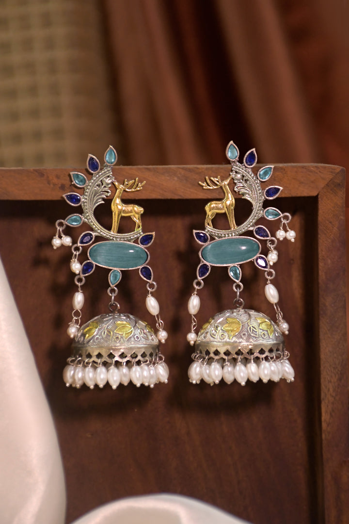 Sharon Jhumka Stone Earrings