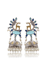 Load image into Gallery viewer, Sharon Jhumka Stone Earrings